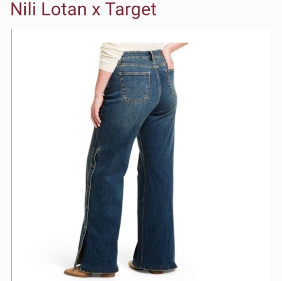 Target x Nili Lotan High Rise Flared Jeans Button Detail Pants - Picture 4 of 5